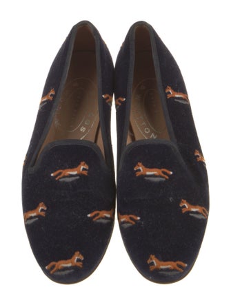 Stubbs & Wootton Velvet Printed Loafers
