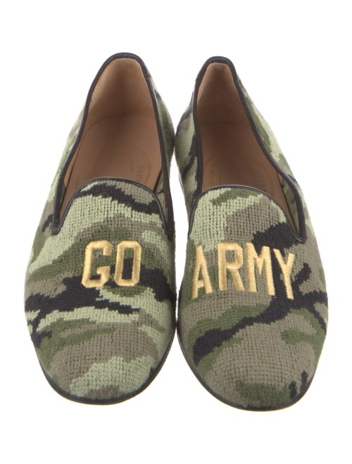 Stubbs & Wootton Camouflage Print Leather Trim Embellishment Loafers