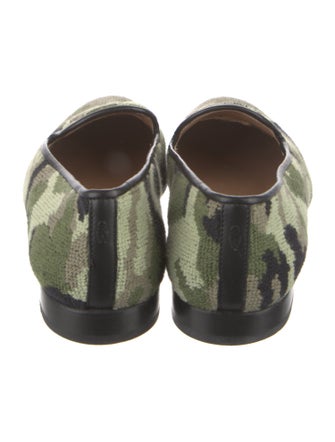 Stubbs & Wootton Camouflage Print Leather Trim Embellishment Loafers