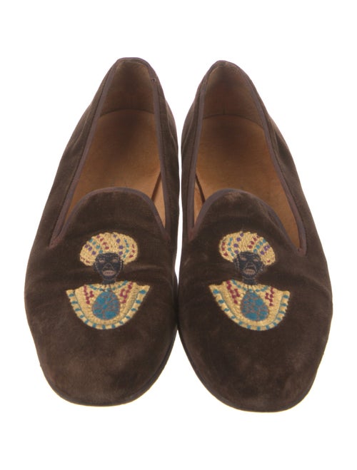 Stubbs & Wootton Suede Embroidered Accent Loafers