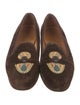 Stubbs & Wootton Suede Embroidered Accent Loafers