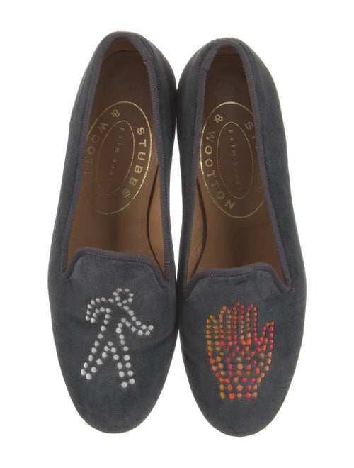 Stubbs & Wootton Velvet Patterned Loafers