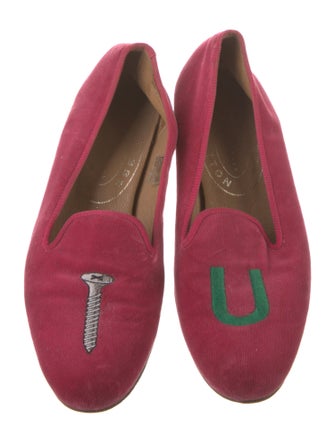 Stubbs & Wootton Velvet Embroidered Accent Loafers