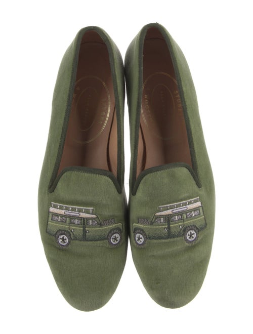 Stubbs & Wootton Velvet Embroidered Accent Loafers