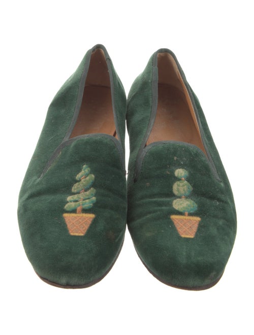 Stubbs & Wootton Velvet Embroidered Accent Loafers
