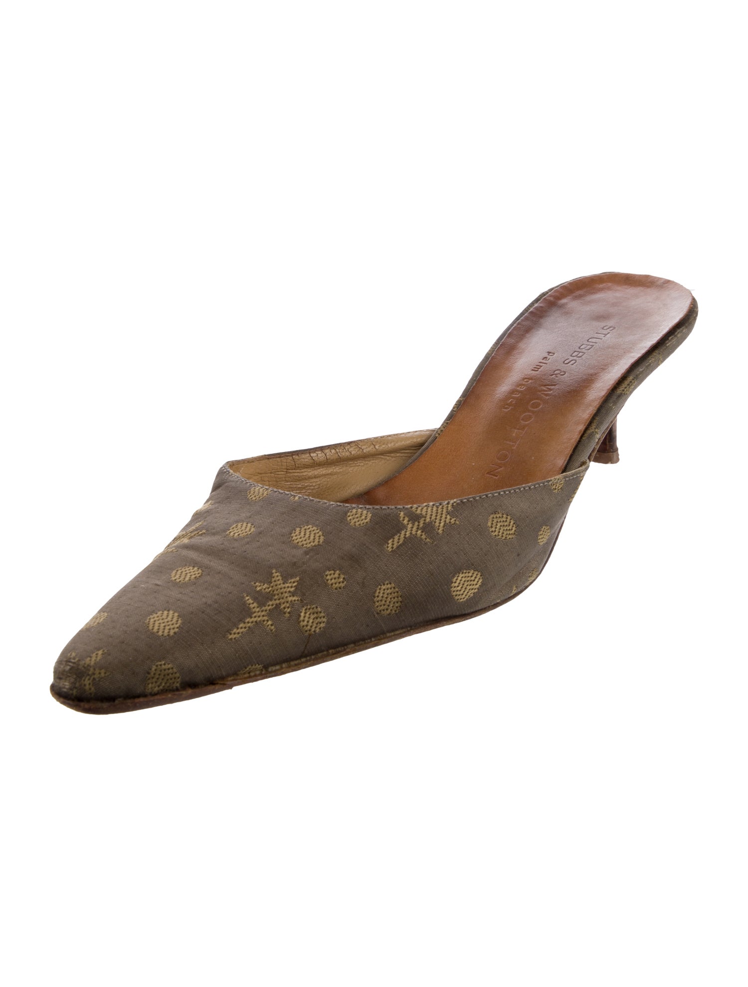 Stubbs & Wootton Canvas Polka Dot Print Mules