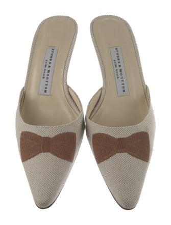 Stubbs & Wootton Canvas Embroidered Accent Mules