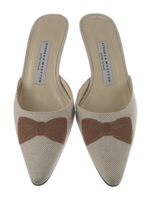 Stubbs & Wootton Canvas Embroidered Accent Mules