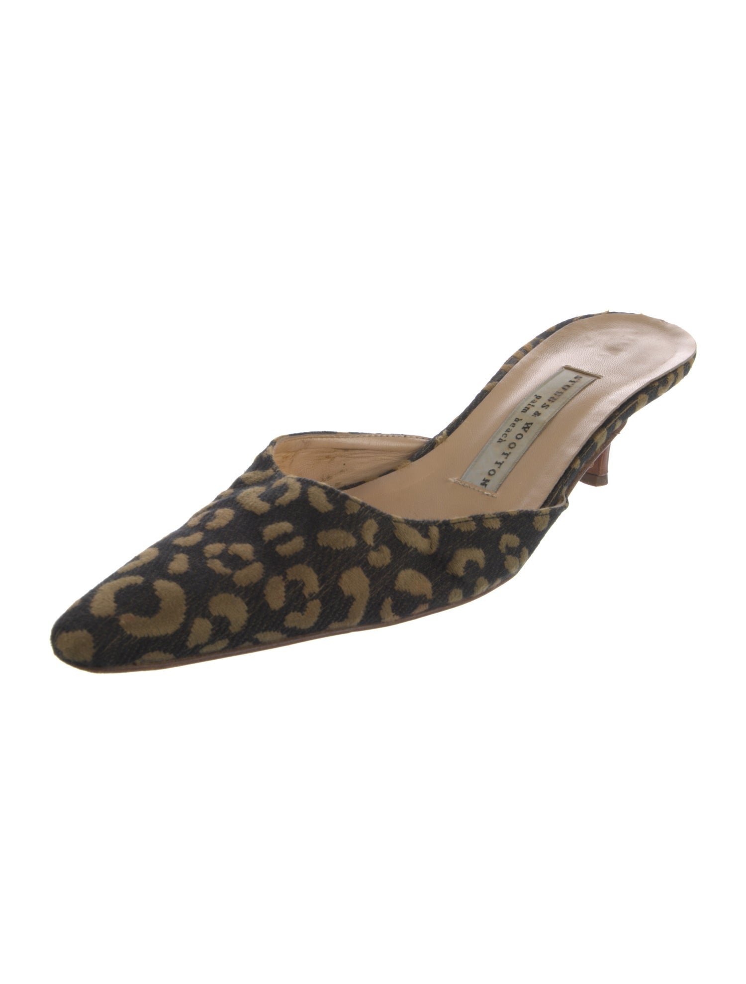 Stubbs & Wootton Animal Print Leather Trim Embellishment Mules