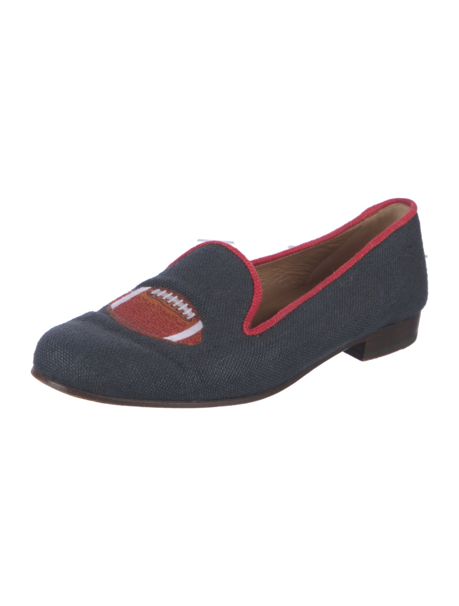 Stubbs & Wootton Denim Embroidered Accent Loafers