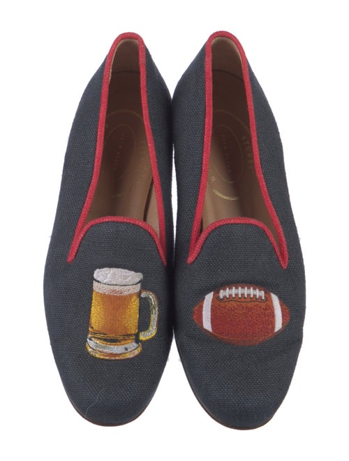 Stubbs & Wootton Denim Embroidered Accent Loafers