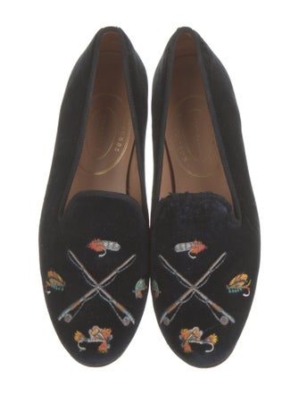 Stubbs & Wootton Velvet Patterned Loafers