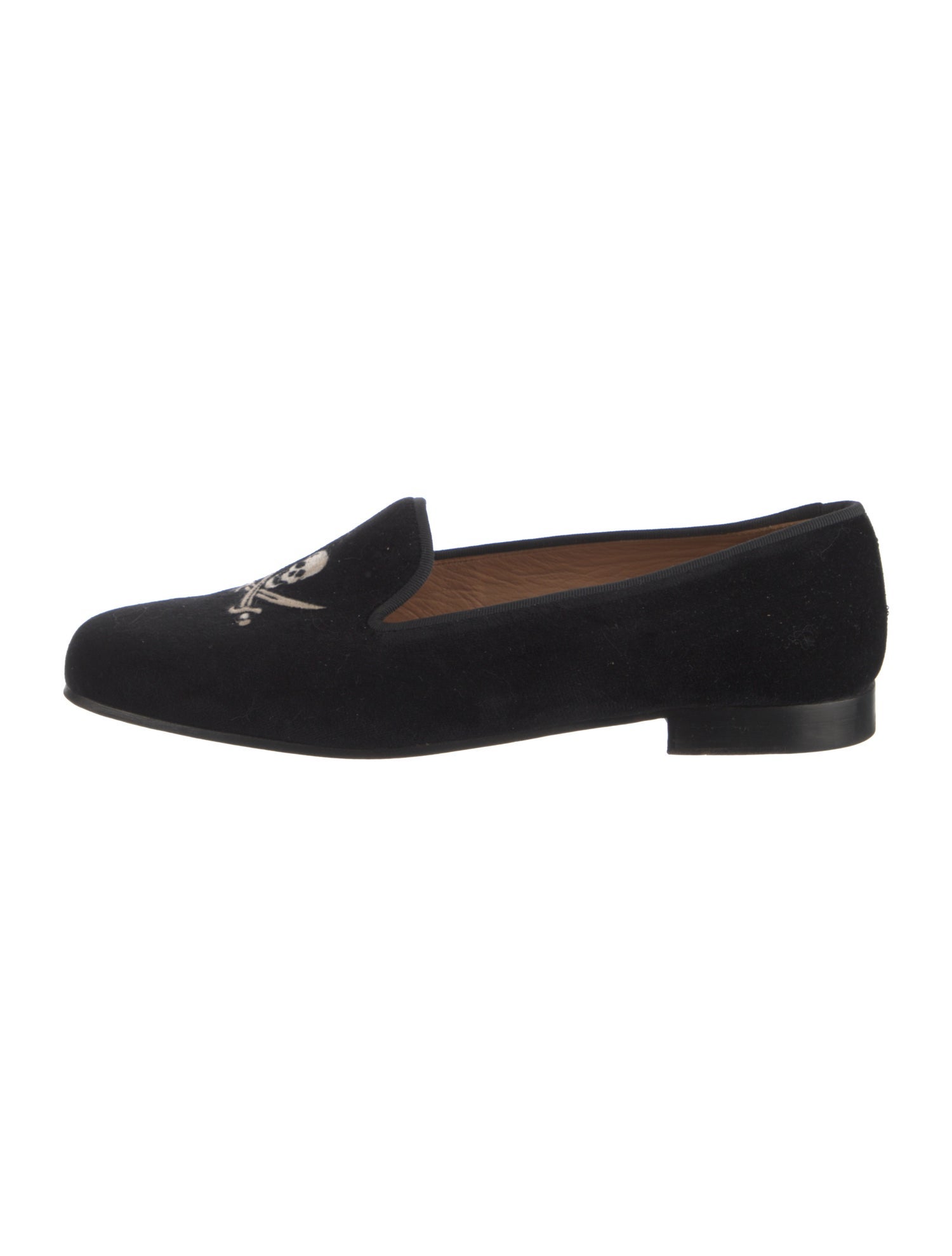 Stubbs & Wootton Velvet Embroidered Accent Loafers