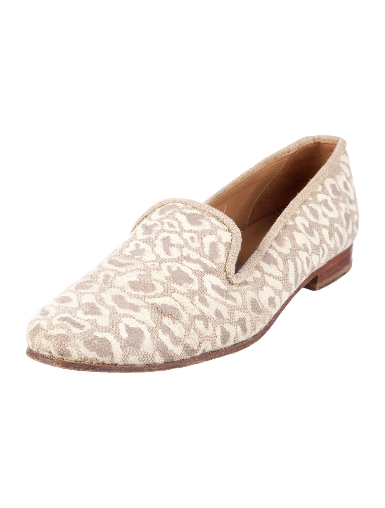 Stubbs & Wootton Canvas Animal Print Loafers