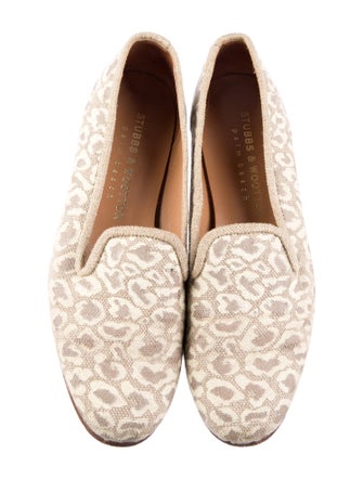 Stubbs & Wootton Canvas Animal Print Loafers