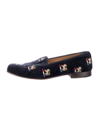 Stubbs & Wootton Suede Printed Loafers