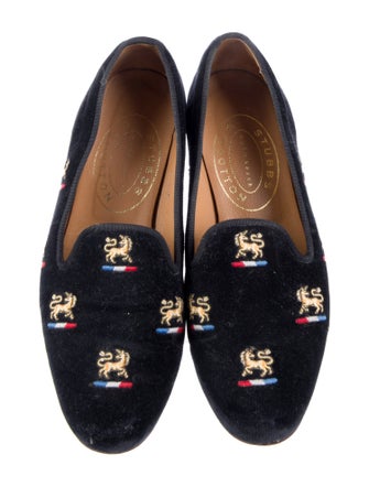 Stubbs & Wootton Suede Printed Loafers