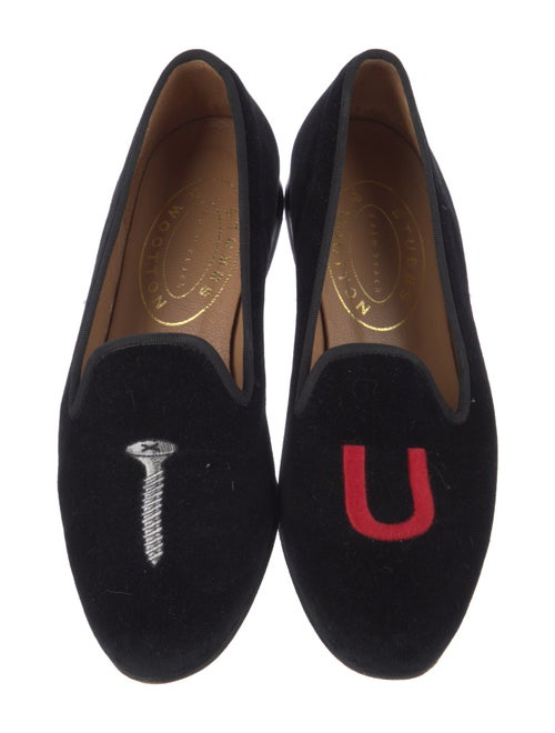 Stubbs & Wootton Velvet Embroidered Accent Loafers