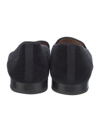 Stubbs & Wootton Velvet Embroidered Accent Loafers