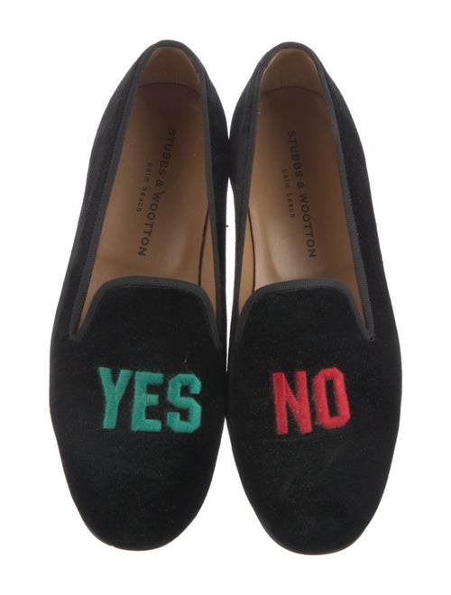 Stubbs & Wootton Velvet Embroidered Accent Loafers