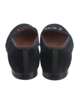 Stubbs & Wootton Velvet Embroidered Accent Loafers