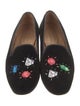 Stubbs & Wootton Velvet Embroidered Accent Loafers