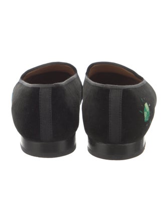 Stubbs & Wootton Velvet Embroidered Accent Loafers