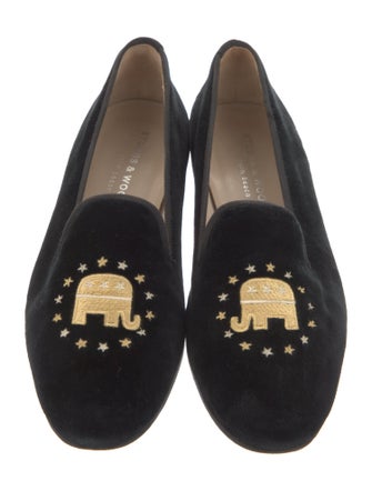 Stubbs & Wootton Velvet Printed Loafers