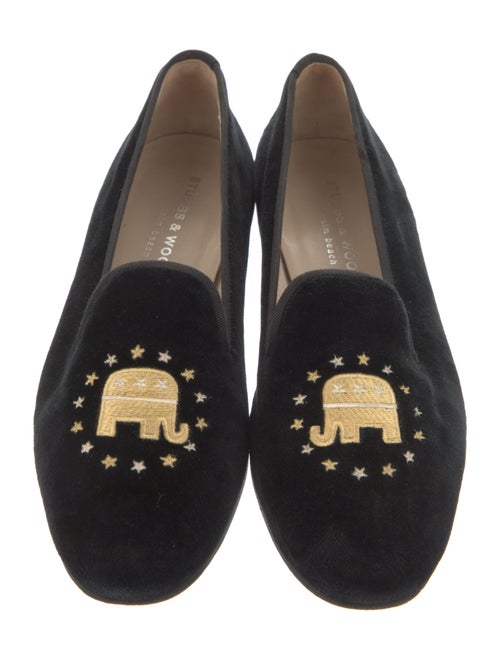 Stubbs & Wootton Velvet Printed Loafers