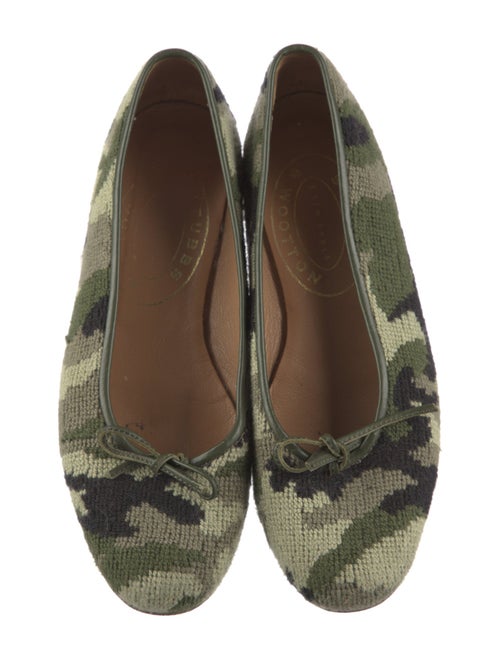 Stubbs & Wootton Camouflage Print Bow Accents Ballet Flats