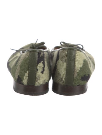 Stubbs & Wootton Camouflage Print Bow Accents Ballet Flats