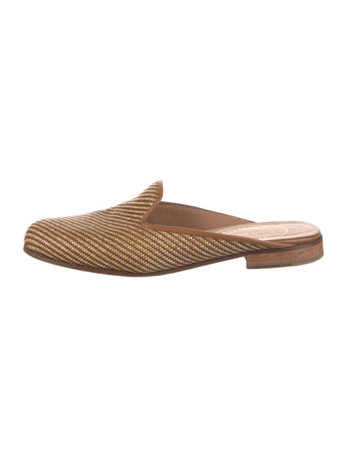 Stubbs & Wootton Striped Leather Trim Embellishment Mules