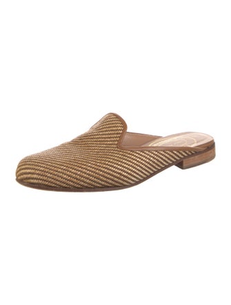 Stubbs & Wootton Striped Leather Trim Embellishment Mules