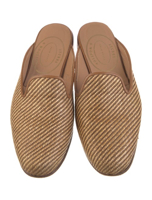 Stubbs & Wootton Striped Leather Trim Embellishment Mules