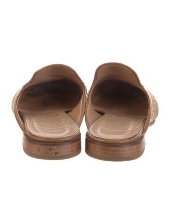 Stubbs & Wootton Striped Leather Trim Embellishment Mules