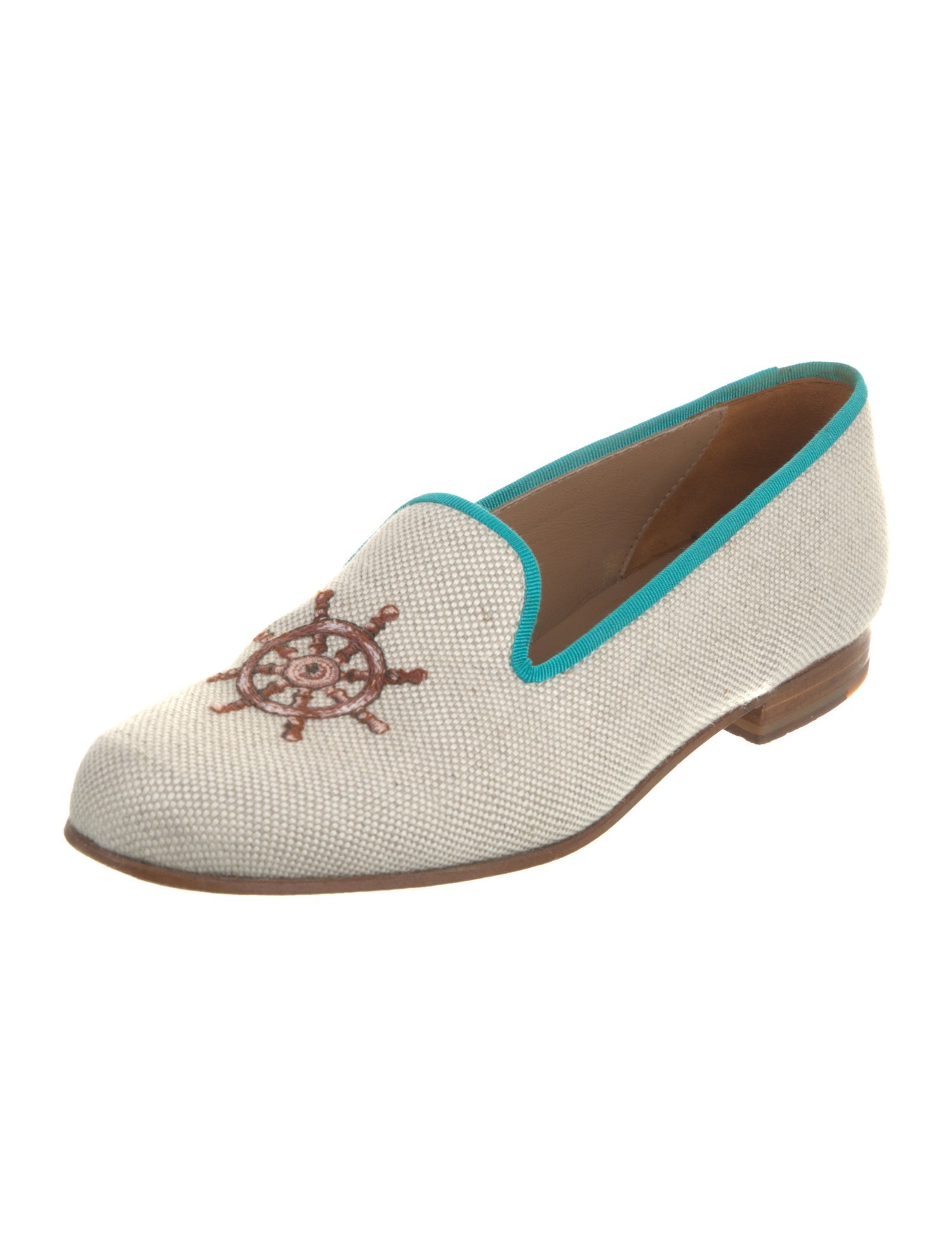 Stubbs & Wootton Canvas Colorblock Pattern Loafers