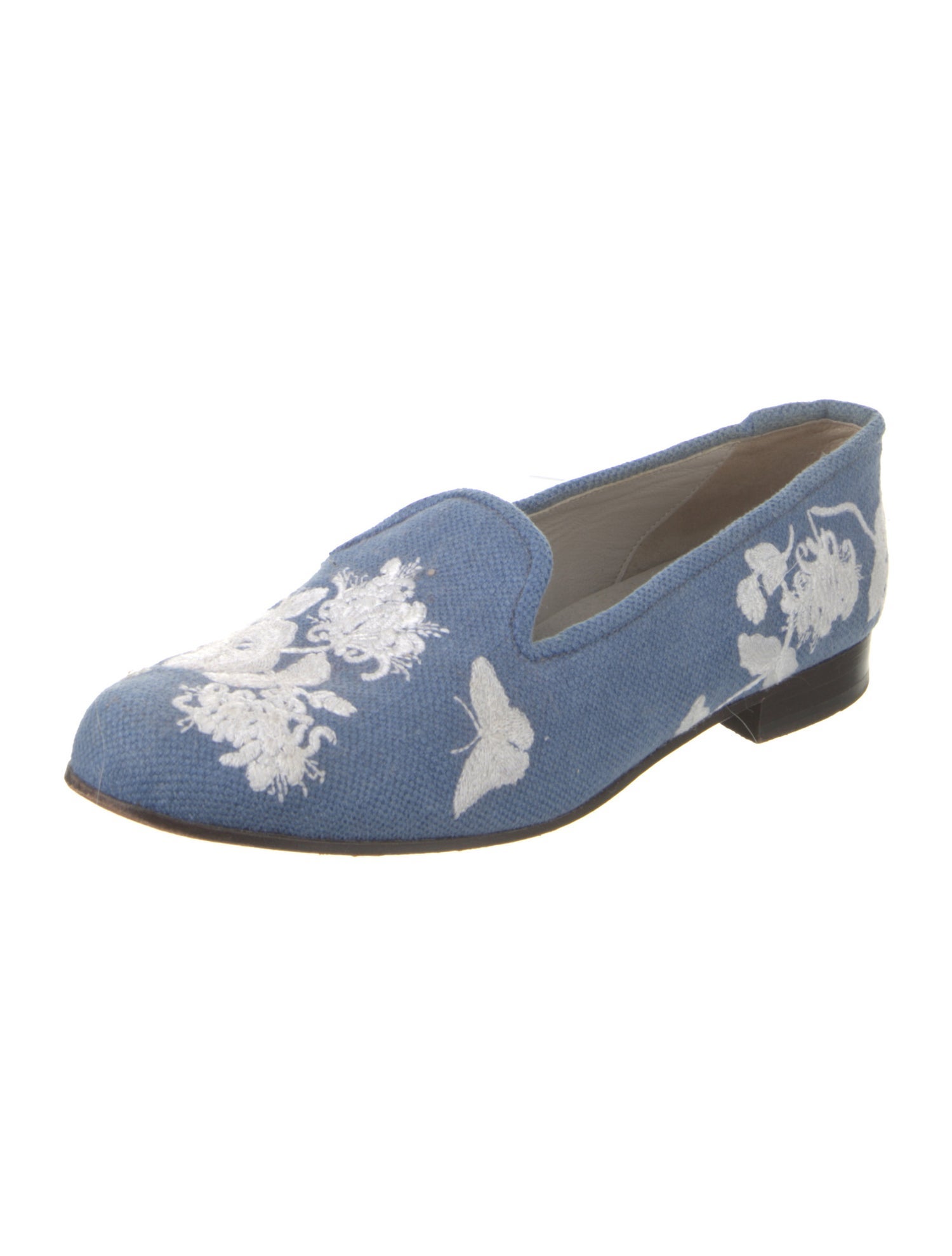 Stubbs & Wootton Canvas Floral Print Loafers