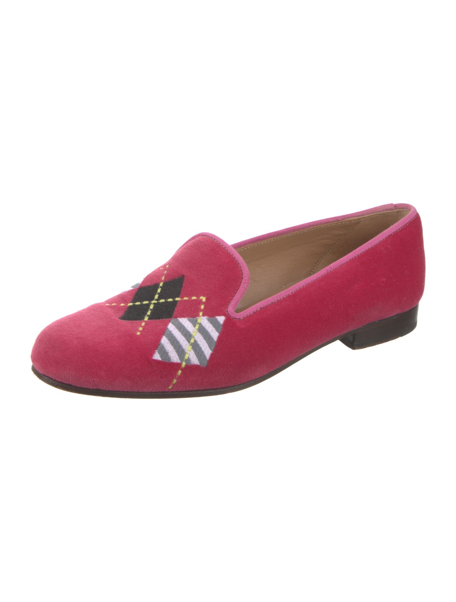 Stubbs & Wootton Velvet Embroidered Accent Loafers