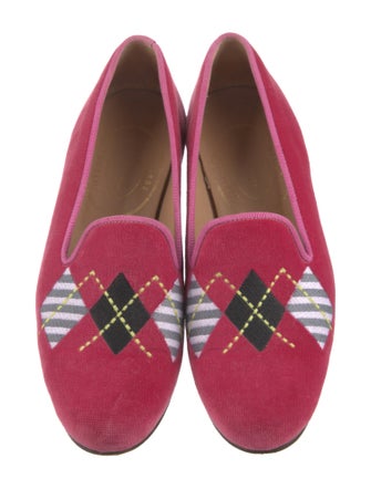 Stubbs & Wootton Velvet Embroidered Accent Loafers