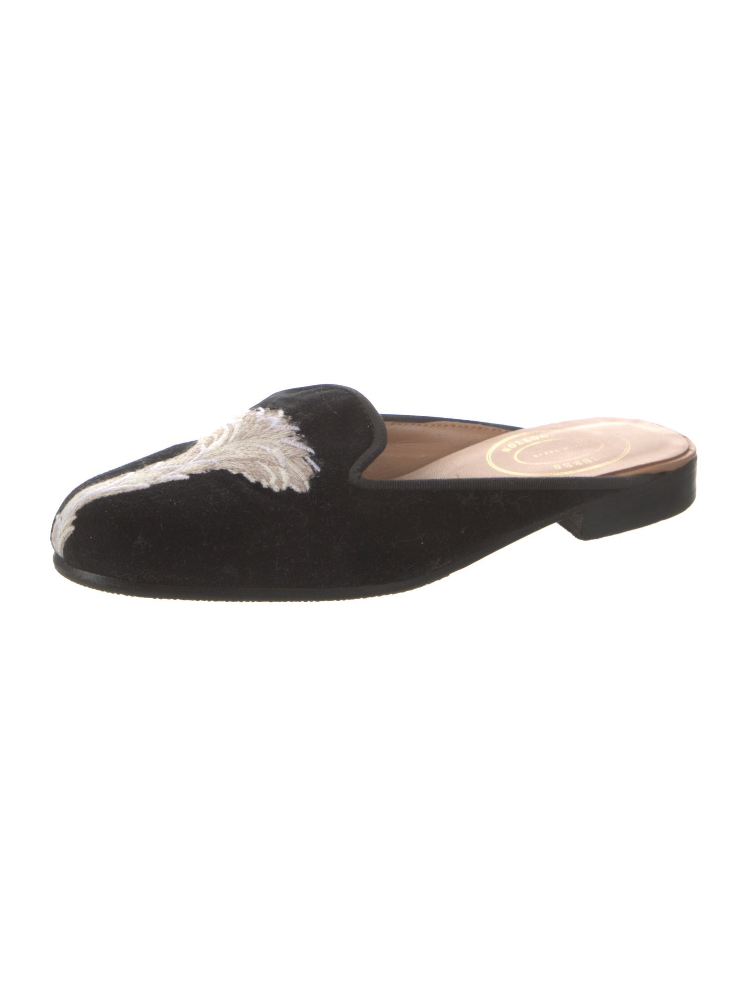 Stubbs & Wootton Velvet Embroidered Accent Mules