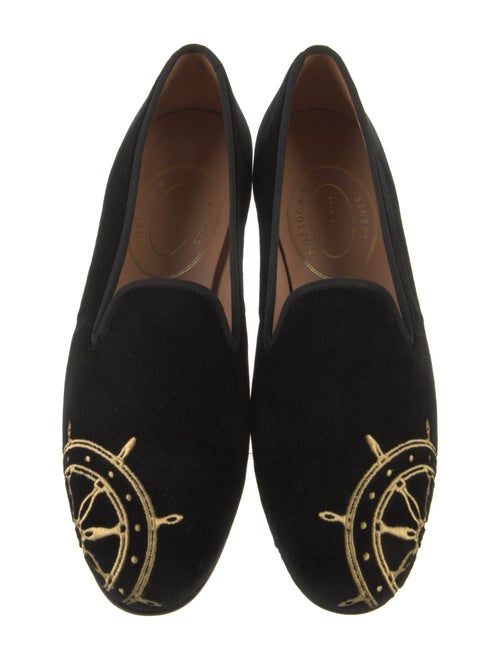 Stubbs & Wootton Velvet Graphic Print Loafers