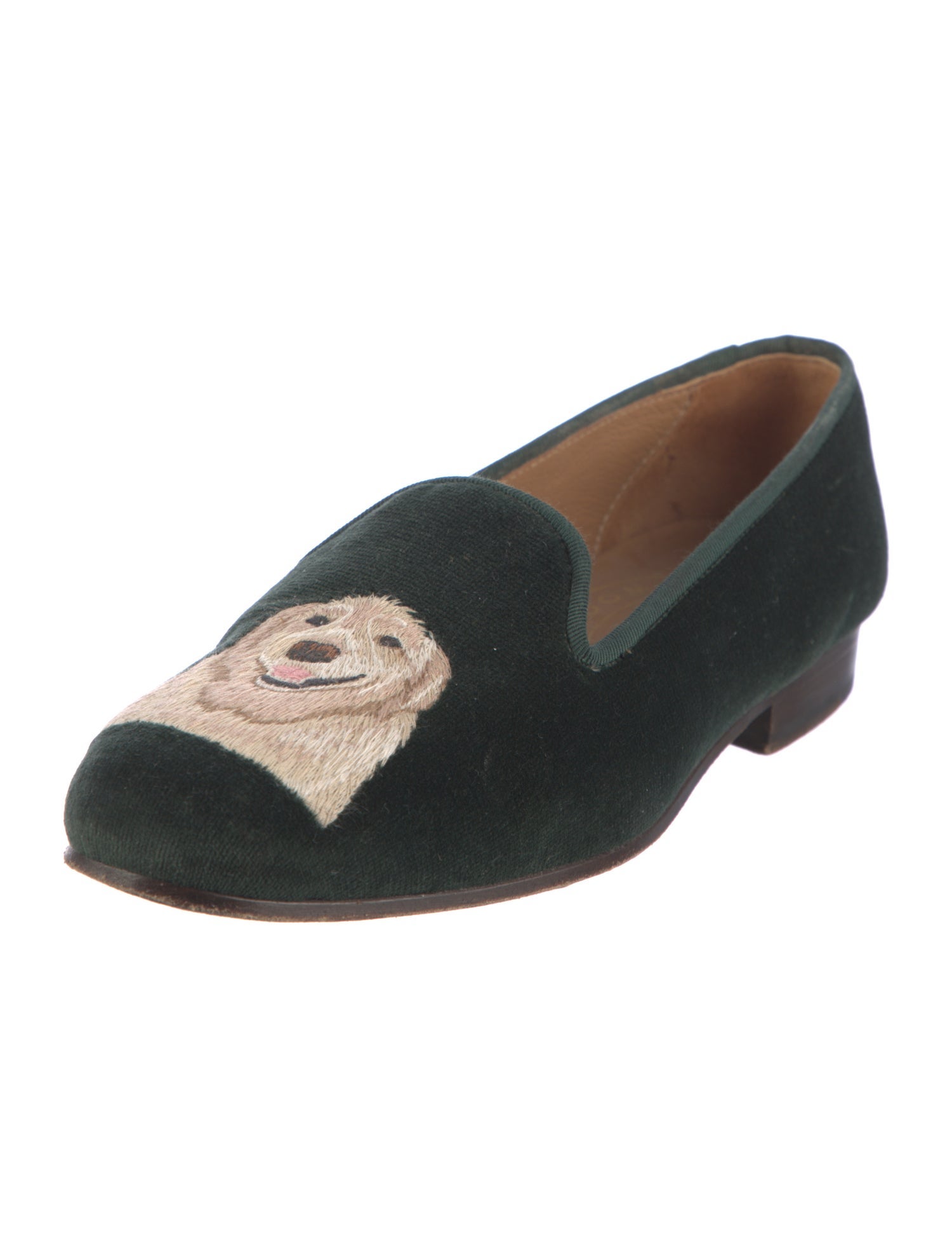 Stubbs & Wootton Velvet Printed Loafers