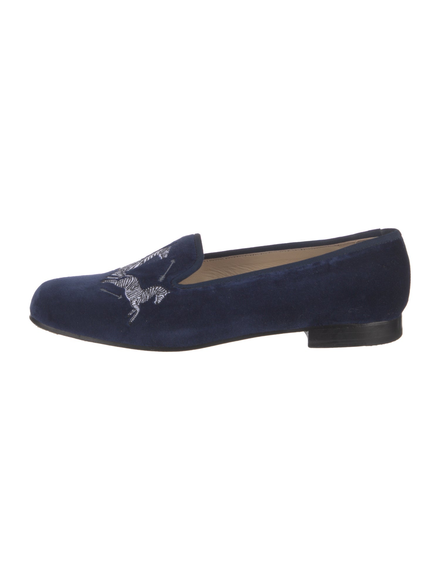 Stubbs & Wootton Velvet Embroidered Accent Loafers