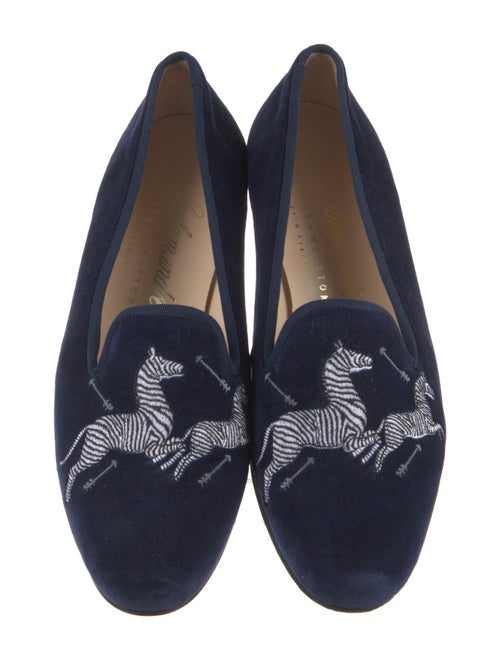 Stubbs & Wootton Velvet Embroidered Accent Loafers