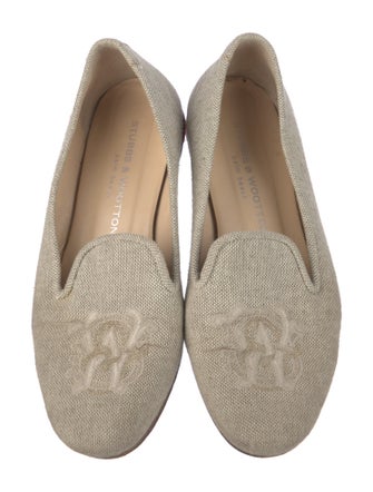 Stubbs & Wootton Canvas Embroidered Accent Loafers