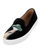 Stubbs & Wootton Velvet Graphic Print Loafers