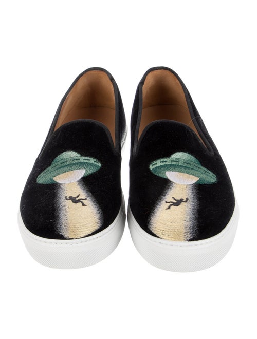 Stubbs & Wootton Velvet Graphic Print Loafers