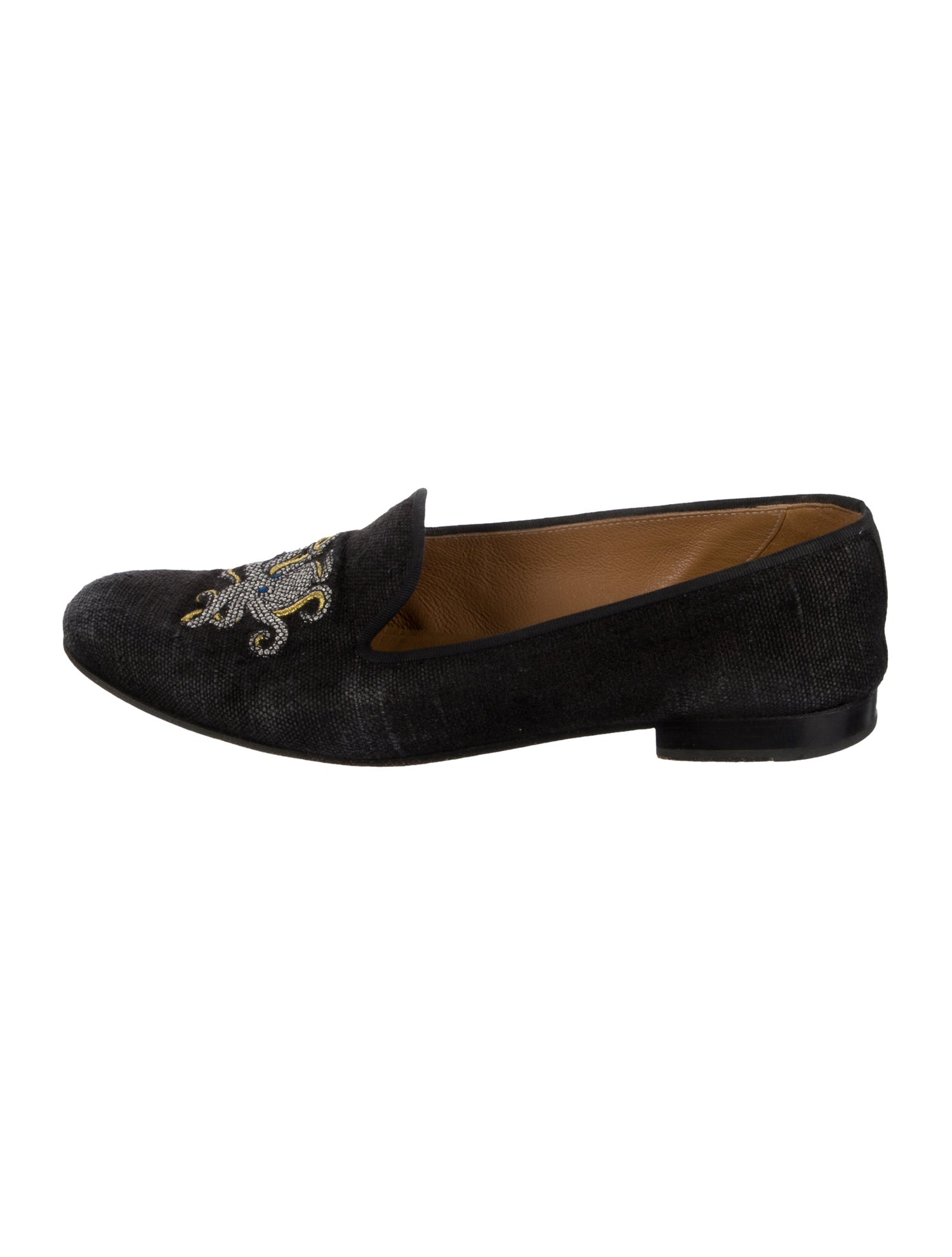 Stubbs & Wootton Graphic Print Embroidered Accent Loafers