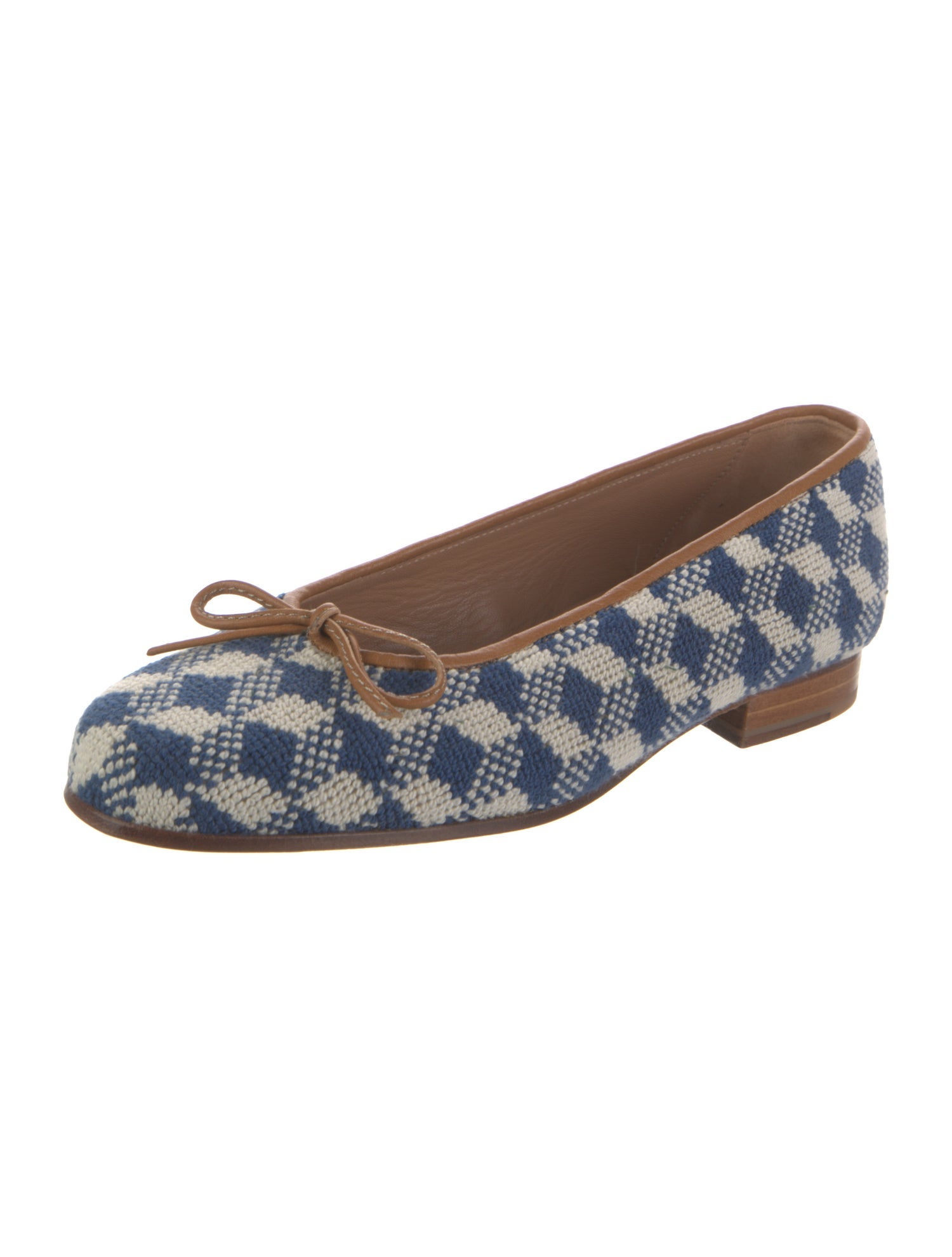 Stubbs & Wootton Printed Bow Accents Ballet Flats