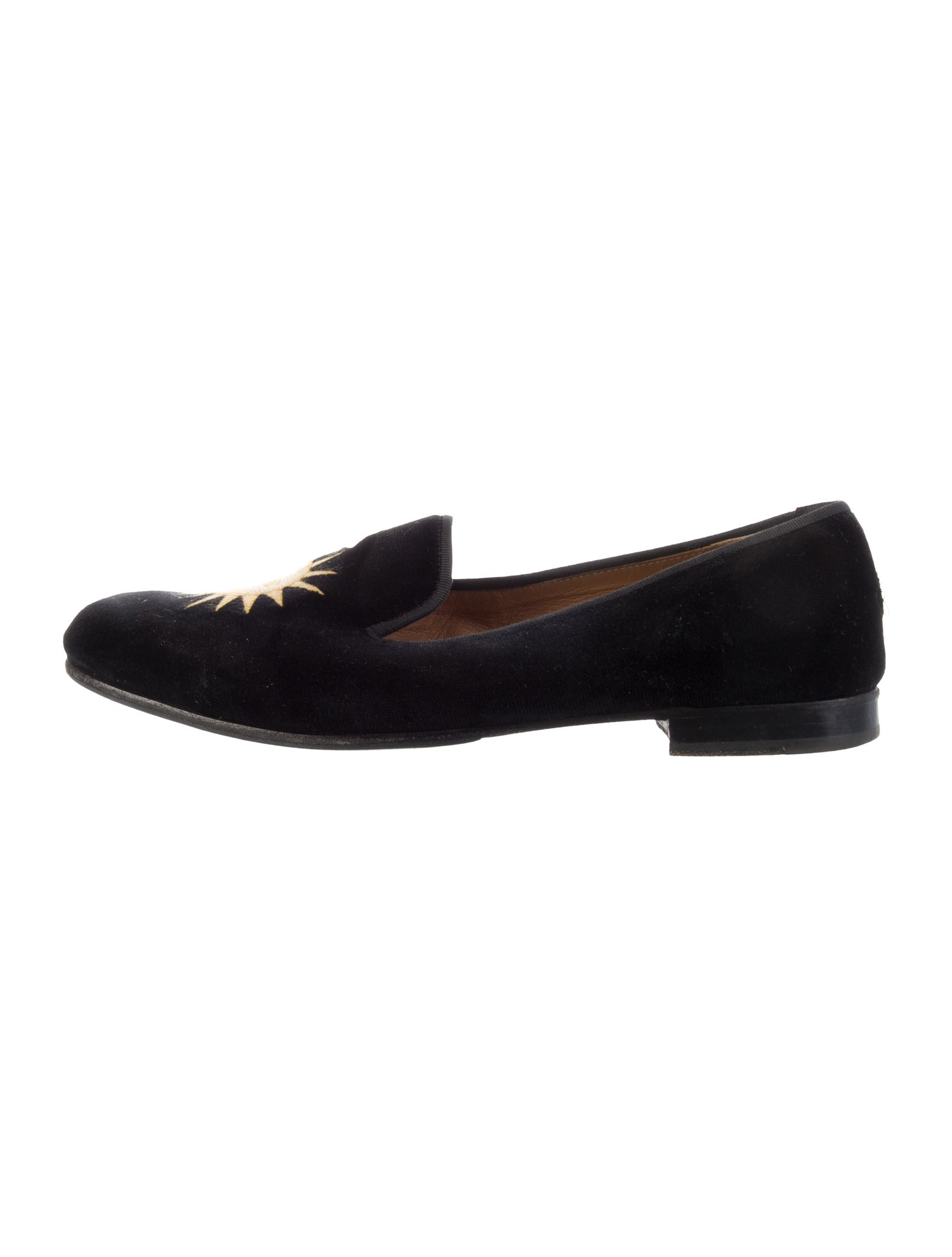 Stubbs & Wootton Velvet Embroidered Accent Loafers